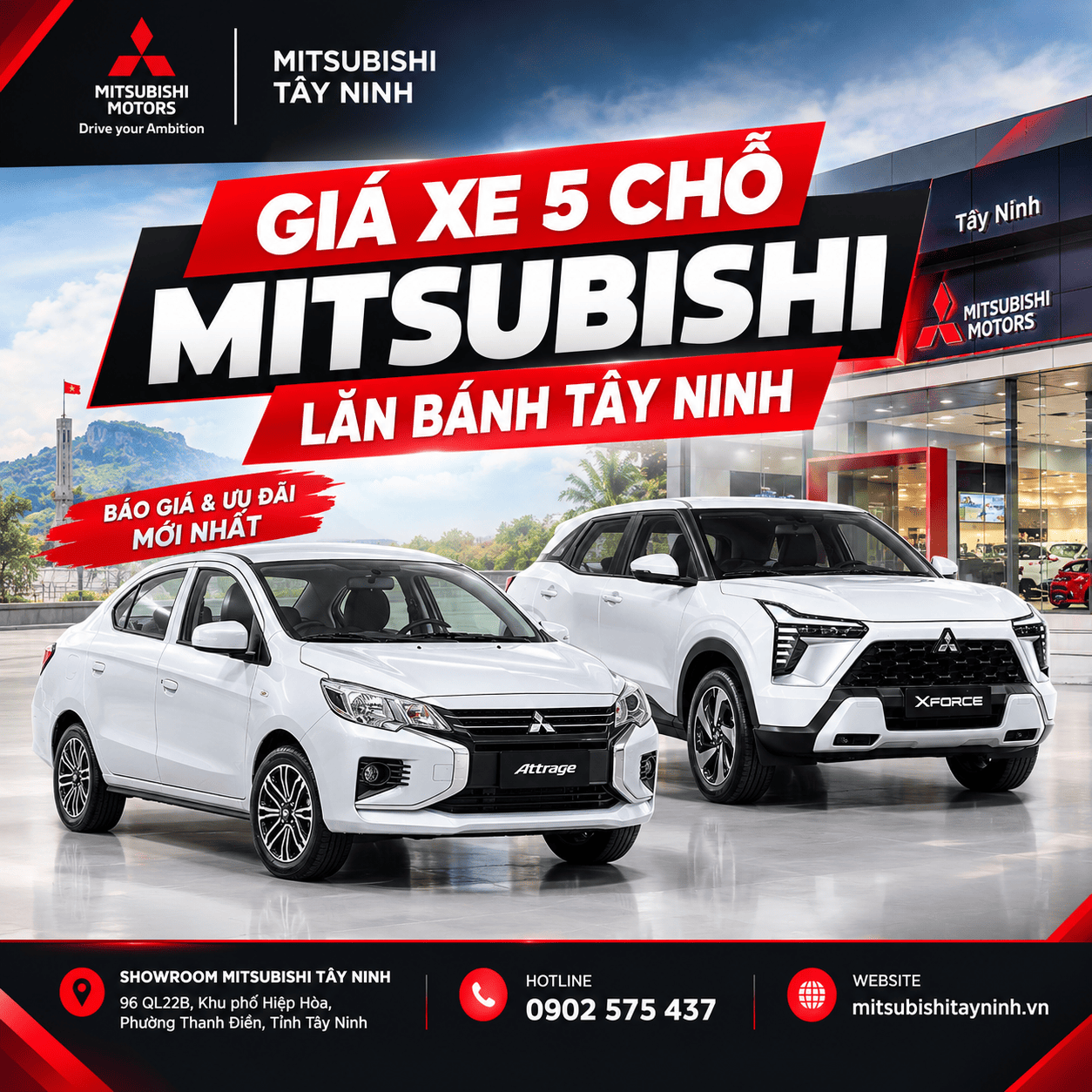Giá xe 5 chỗ Mitsubishi lăn bánh Tây Ninh